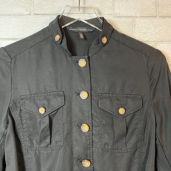 White House Black Market Petite Soft Utility Jacket Black Size 2 - Picture 7 of 11